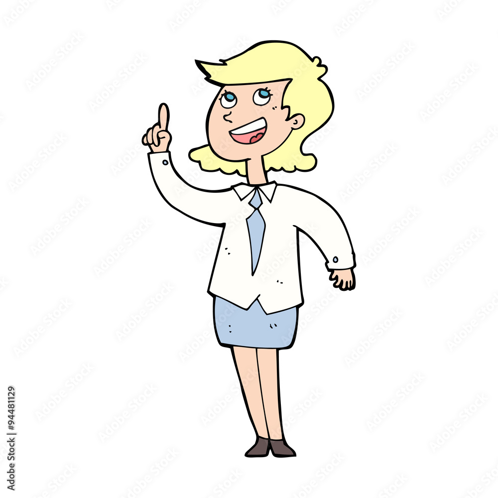 cartoon businesswoman with idea cartoon businesswoman with idea