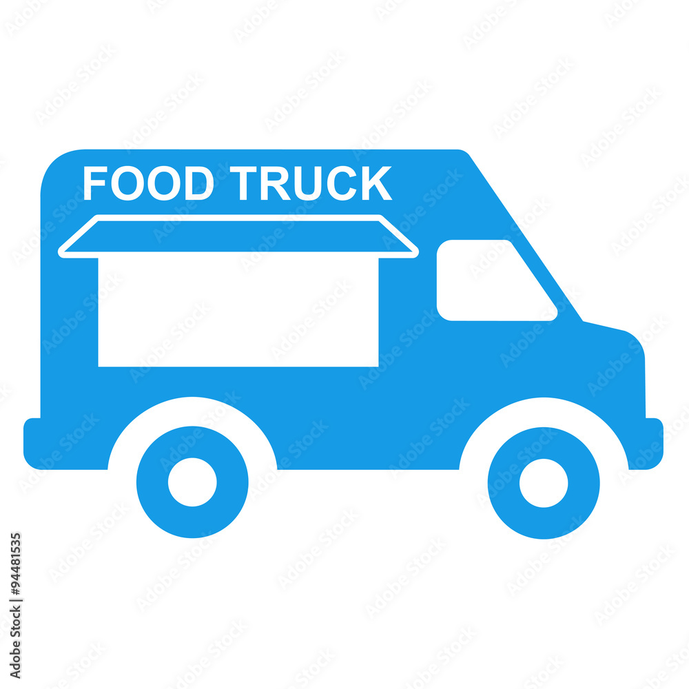 Icono plano FOOD TRUCK azul Icono plano FOOD TRUCK azul