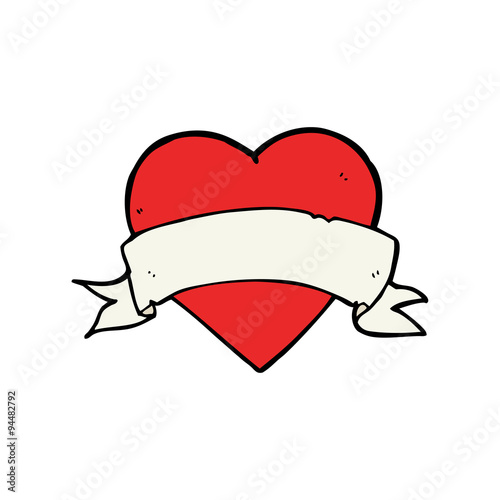 cartoon heart tattoo