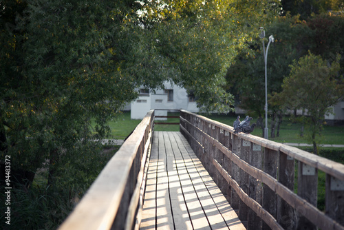 Fototapeta Naklejka Na Ścianę i Meble -  Wooden bridge over the river. Suzdal