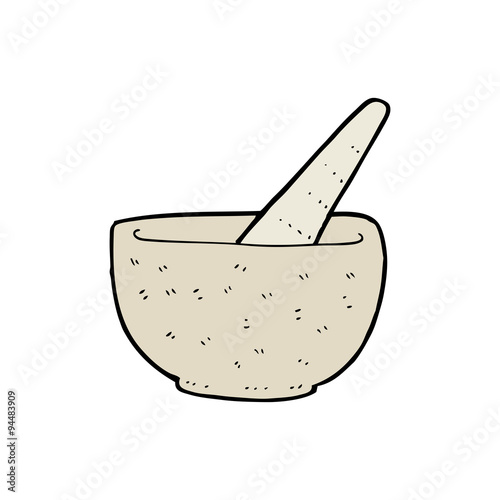 cartoon pestle and mortar