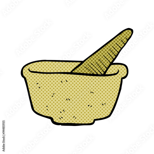 cartoon pestle and mortar