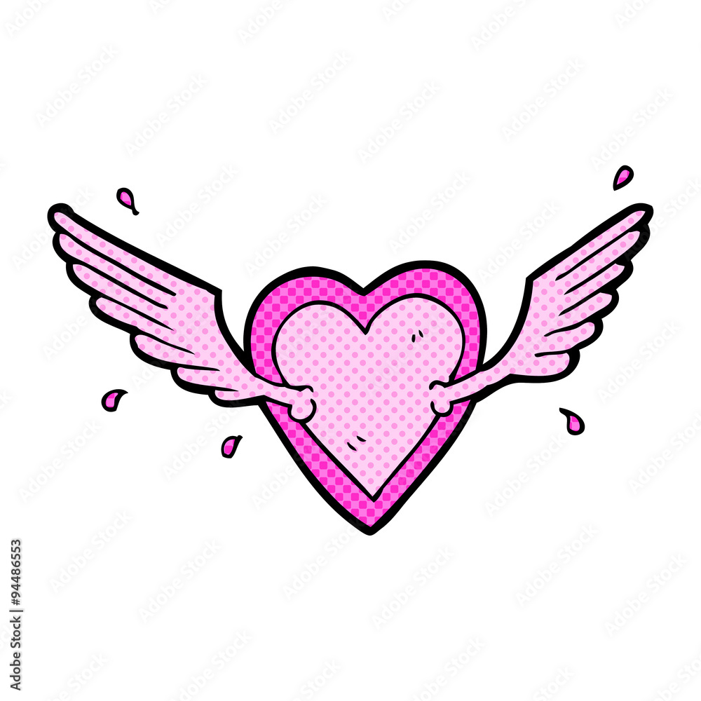 cartoon flying heart cartoon flying heart