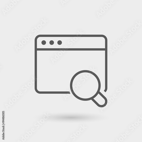 web searching thin line icon