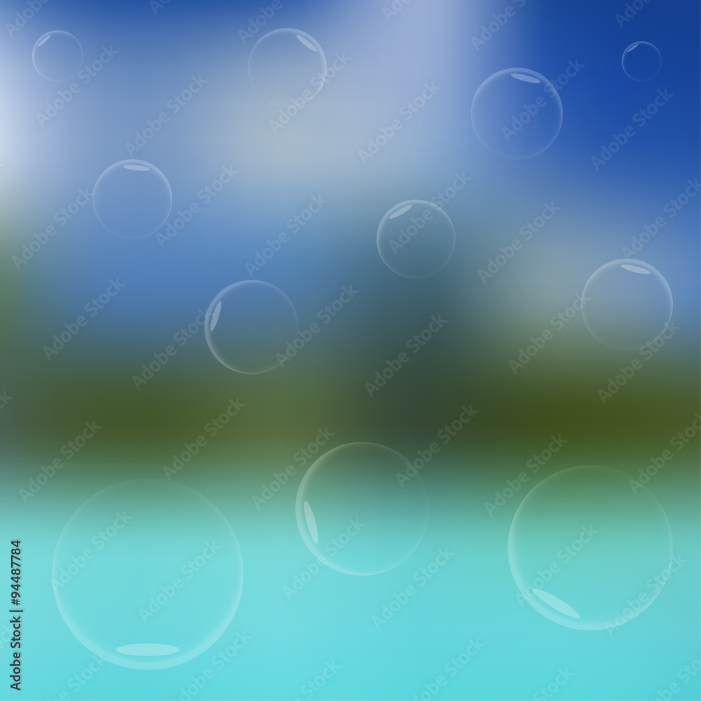 Abstract blur background with bubbles