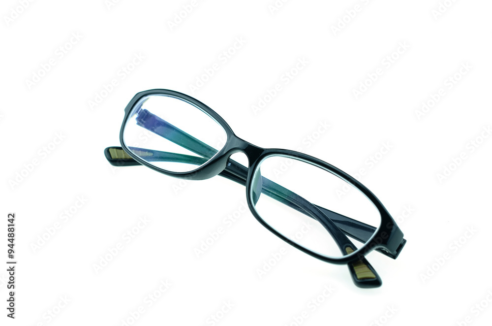 black glasses isolated on white background black glasses isolated on white background