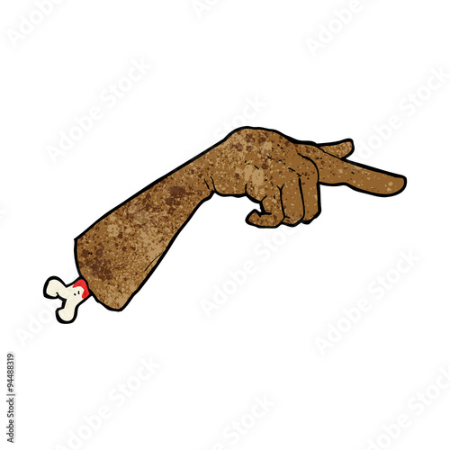 cartoon severed pointing hand