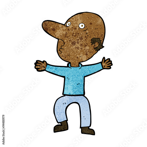 cartoon worried middle aged man