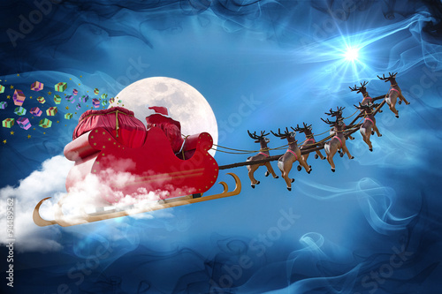 Santa Claus delivering gifts photo