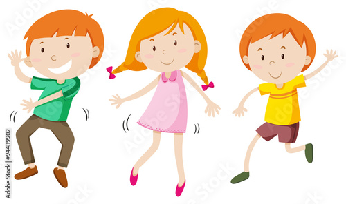 Boys and girl dancing