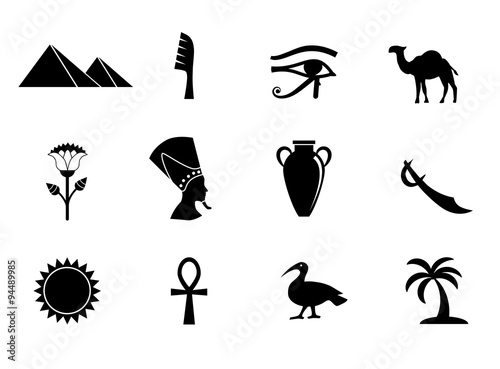 Egyptian icon set. Vector art.