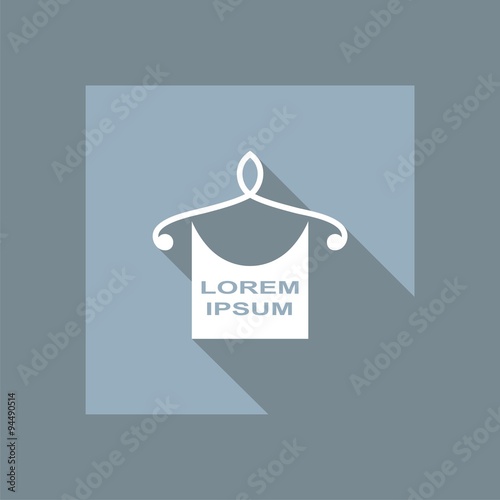 Simple icon of clothes on hunger. Vector logo. Label design. Vector Illustration.