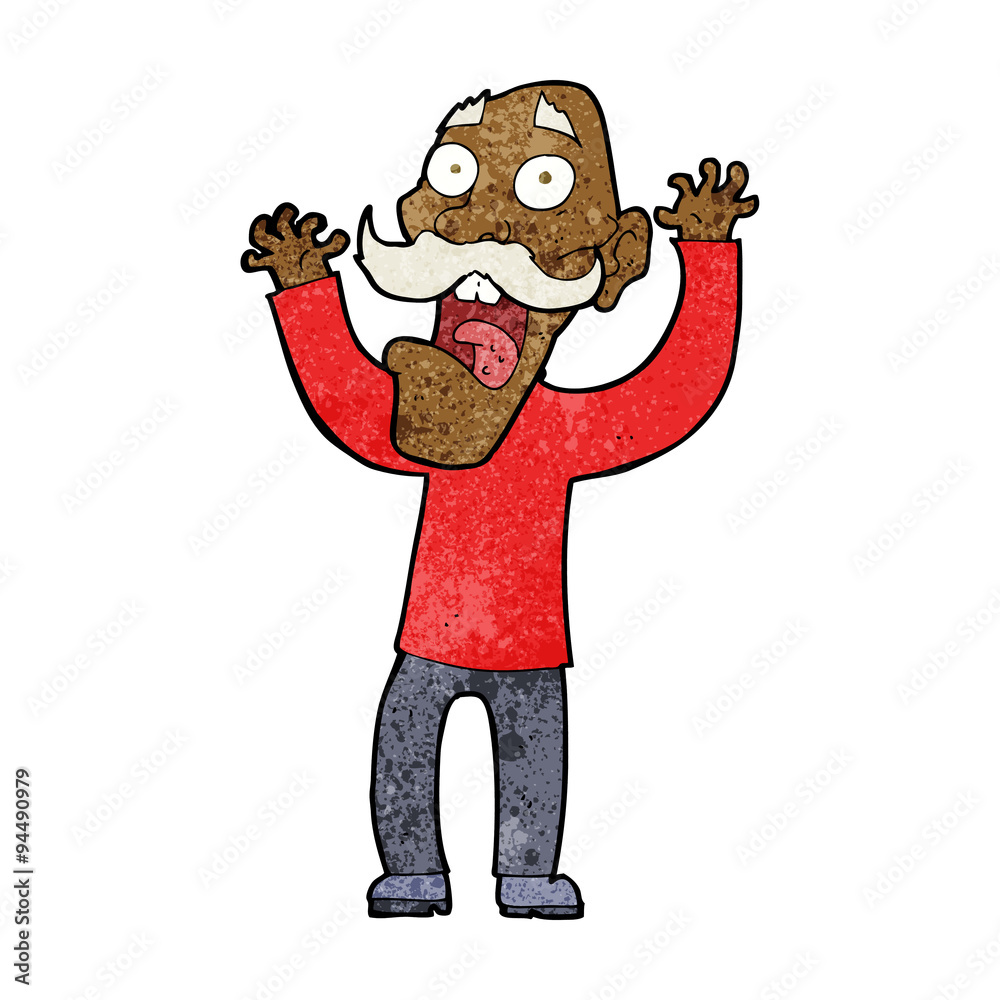 cartoon old man getting a fright cartoon old man getting a fright