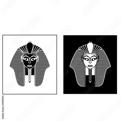 Egyptian style golden pharaoh portrait vector illustration