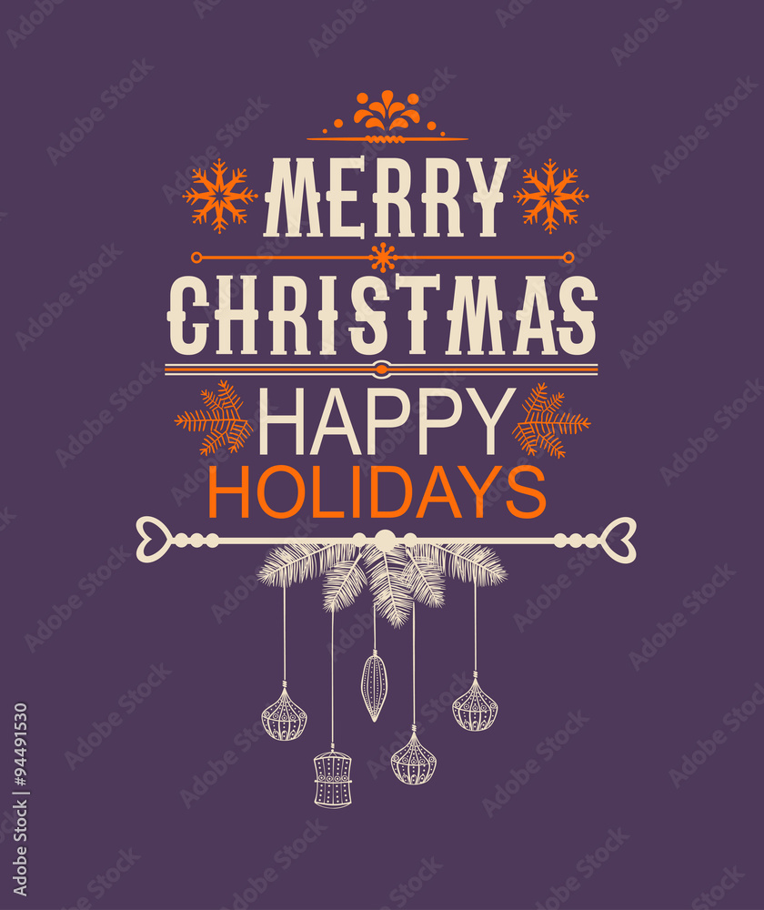 Naklejka premium Merry Christmas and Happy New Year Card