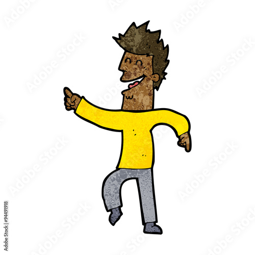 cartoon man pointing and laughing