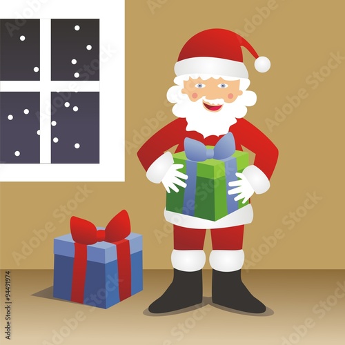 Papá Noel dejando regalos