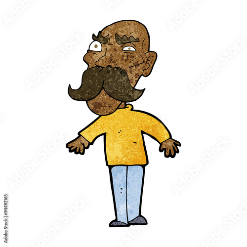 cartoon angry old man