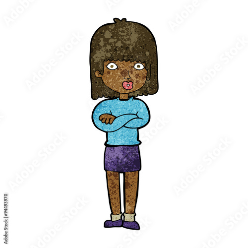 cartoon impatient woman