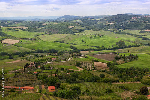 Rural landscape with Tuscany  the top view