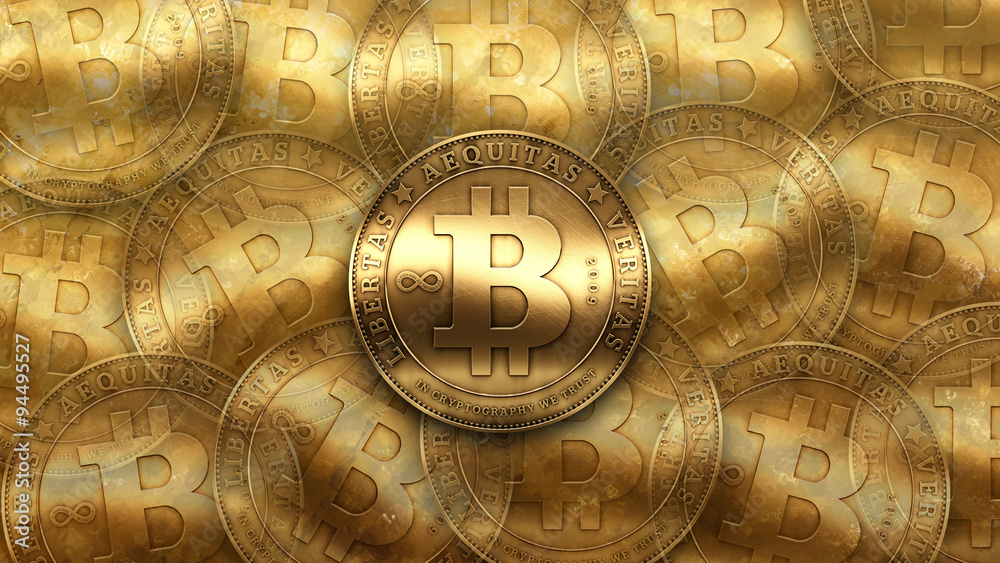 Naklejka premium Gold bitcoin