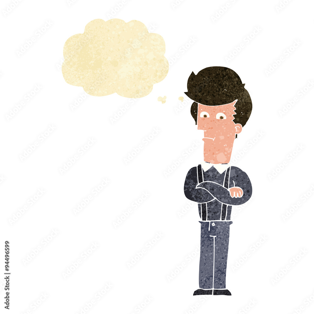 cartoon annoyed man with thought bubble cartoon annoyed man with thought bubble