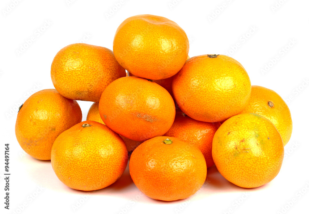 fresh tangerines on a white background. fresh tangerines on a white background.
