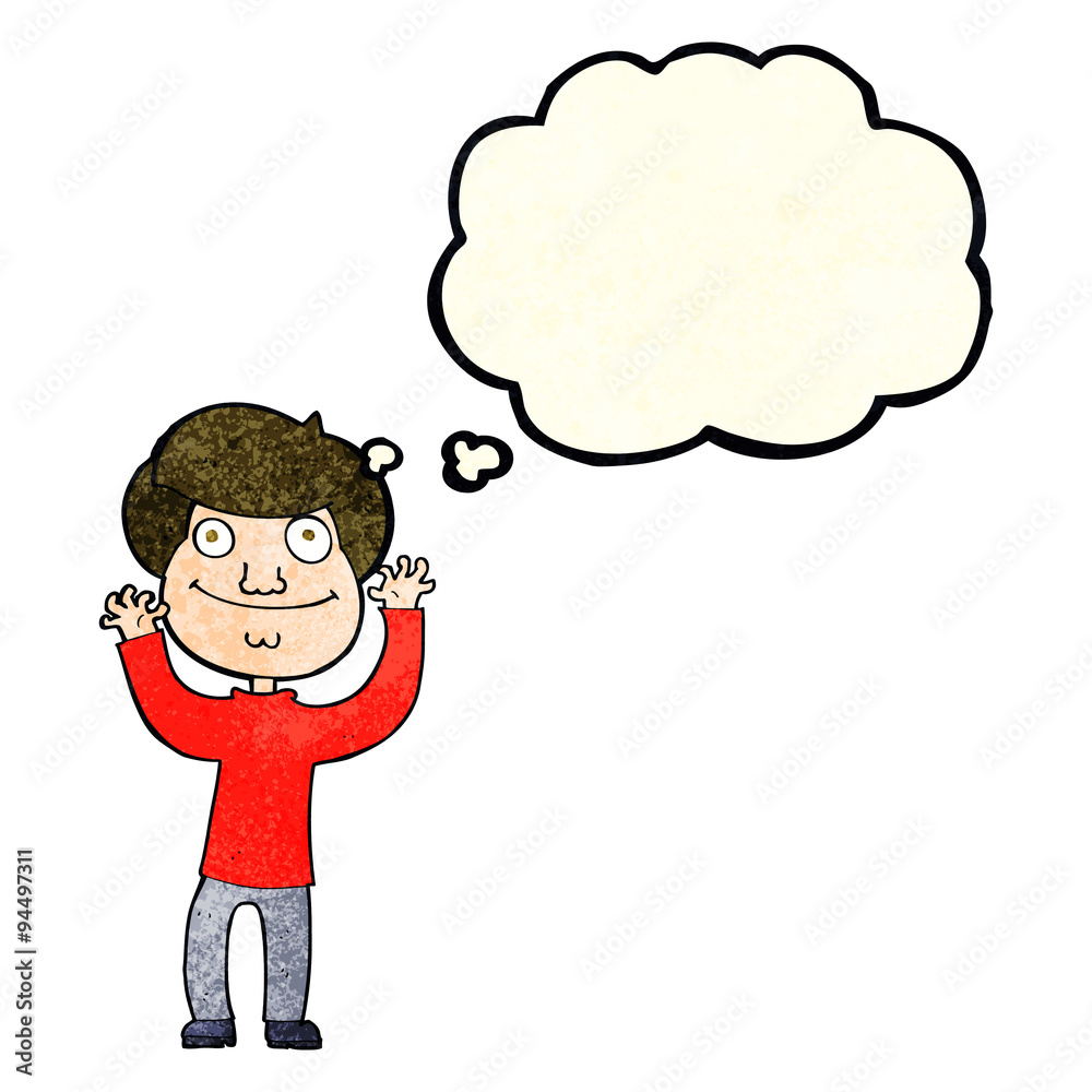 cartoon happy boy with thought bubble cartoon happy boy with thought bubble
