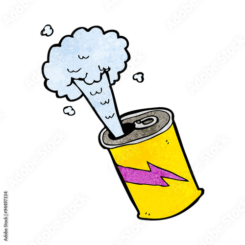 cartoon fizzing soda can