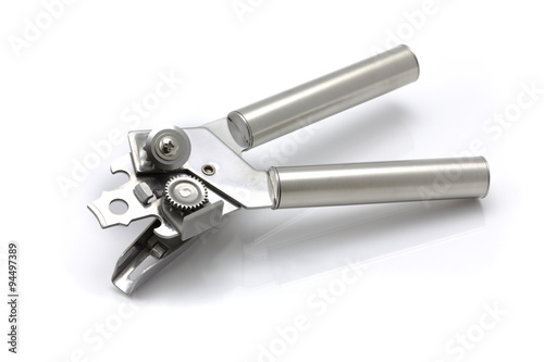 Can opener isolated on white background photo