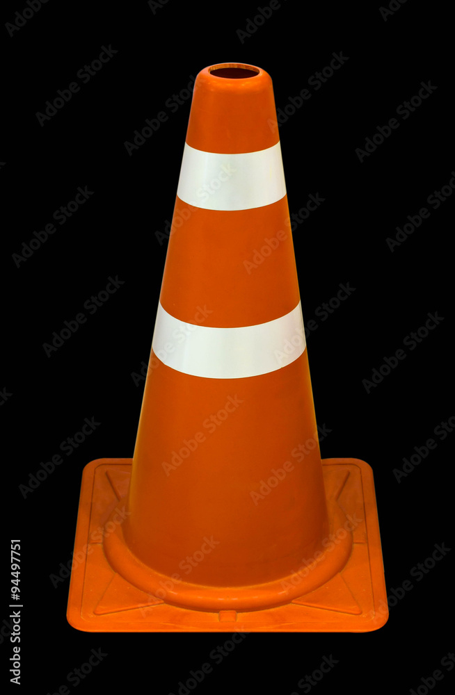 Traffic cones isolated on a black background. Traffic cones isolated on a black background.