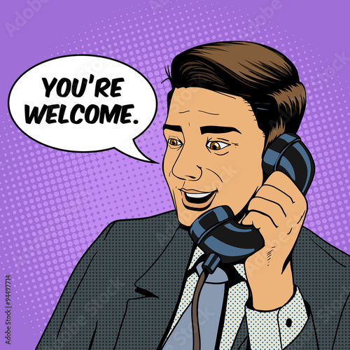 Businessman talking on the phone vector