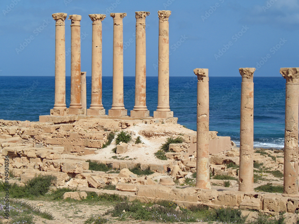 Libye, vestiges du temple d'Isis dans la cité antique de Sabratha