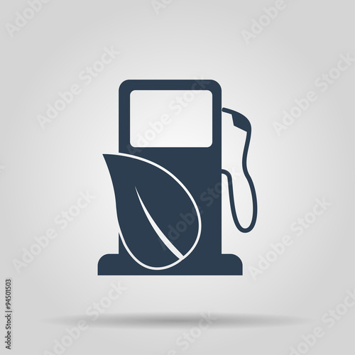 Gas station with leaves icon.