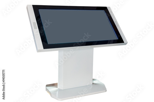 Digital touchscreen terminal, atm machine isolated on white