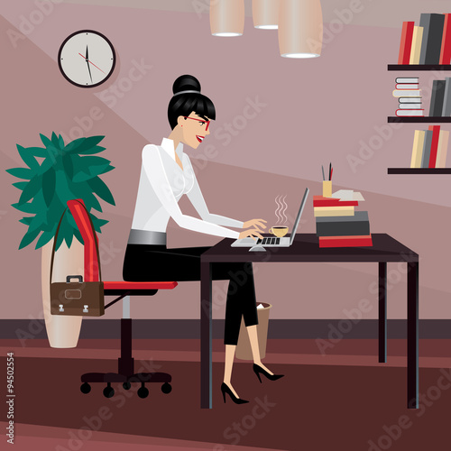 Business woman working in office