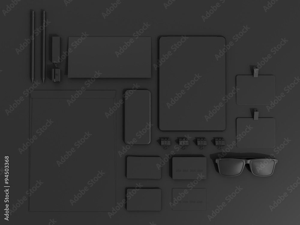 Black Branding Mockup set. Business template Black Branding Mockup set. Business template
