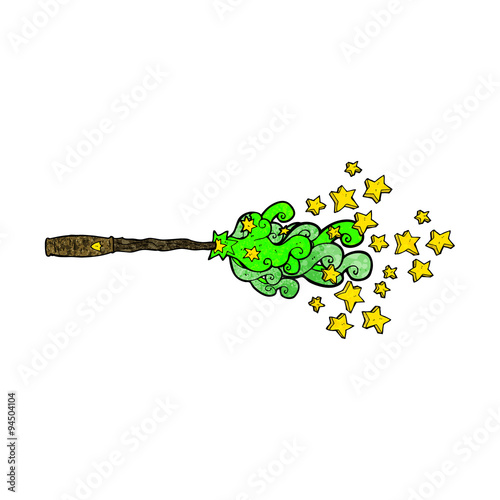 cartoon magic wand casting spell