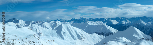 Silvretta Alps winter view (Austria). Panorama. #94504949