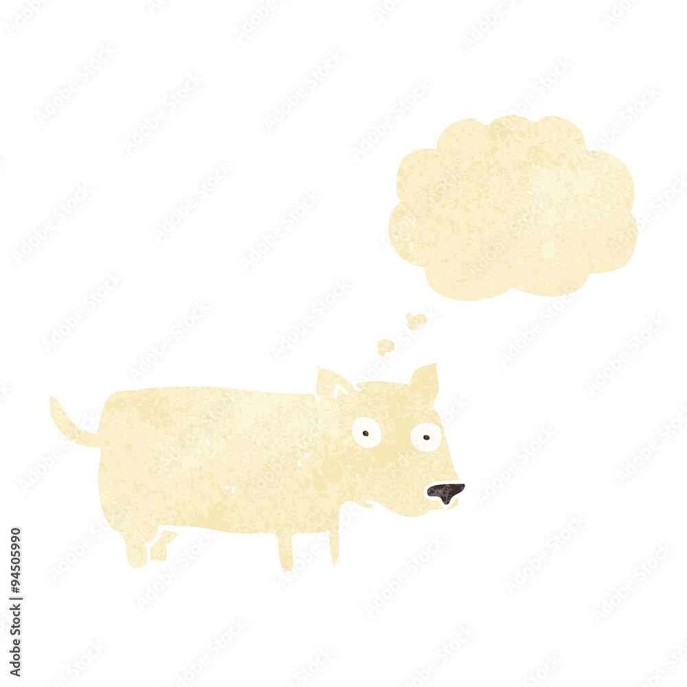 cartoon little dog with thought bubble cartoon little dog with thought bubble