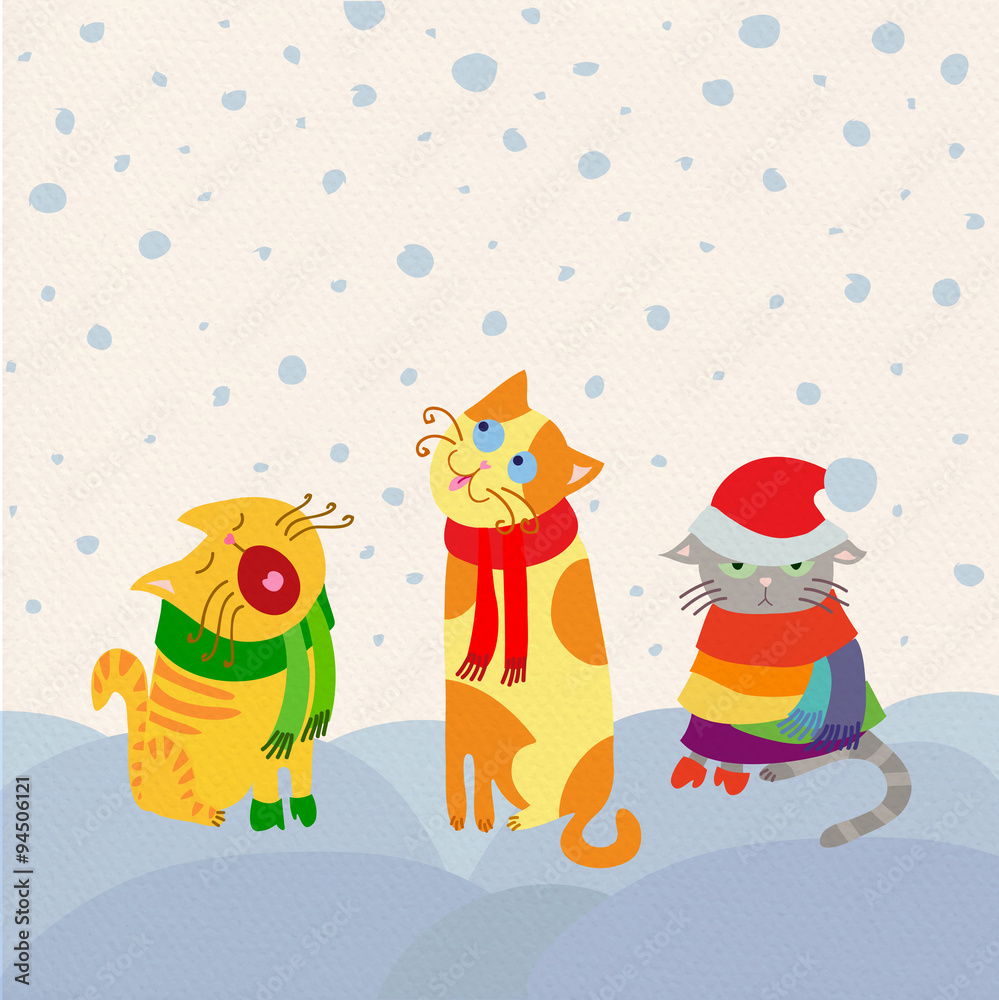 Christmas cats card Christmas cats card