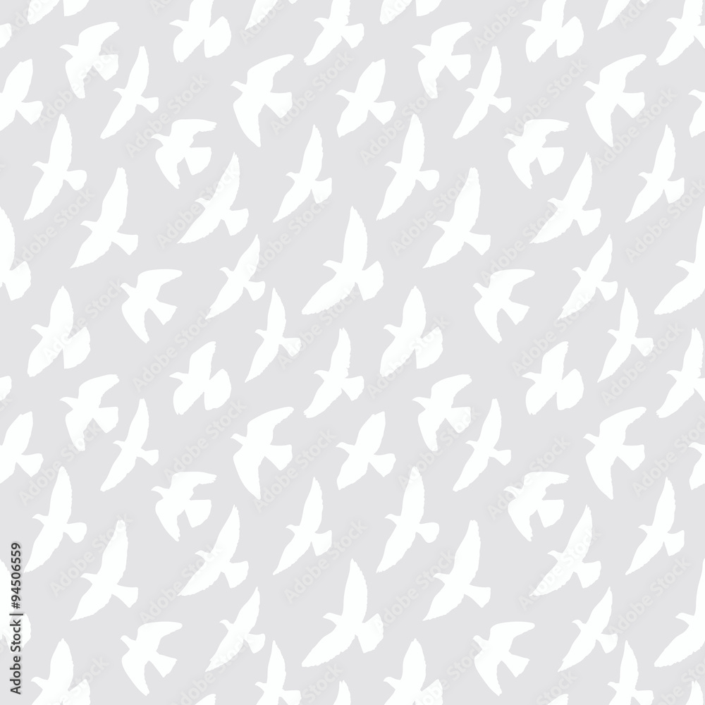 Seamless pattern of flying birds. Two colors. Seamless pattern of flying birds. Two colors.