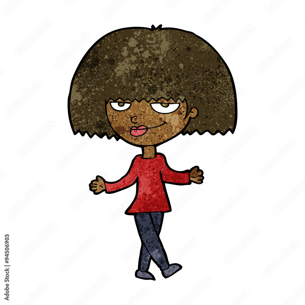 Fototapeta premium cartoon smug looking woman