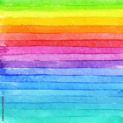 Striped hand drawn watercolor background. Vector version. Brigth colors.