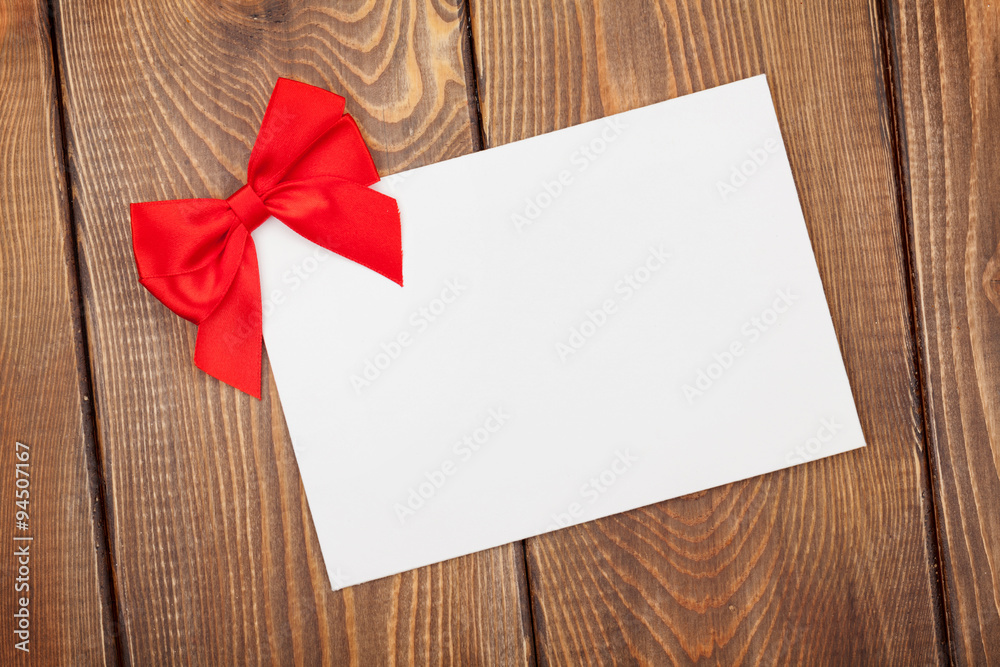 Valentines day greeting card with red bow Valentines day greeting card with red bow