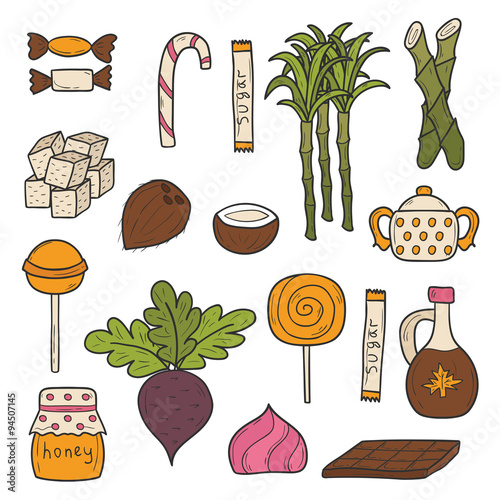 Objects on sugar type theme