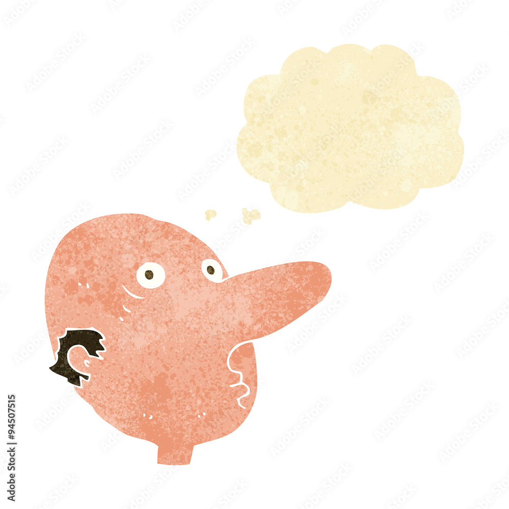 cartoon balding man with thought bubble cartoon balding man with thought bubble