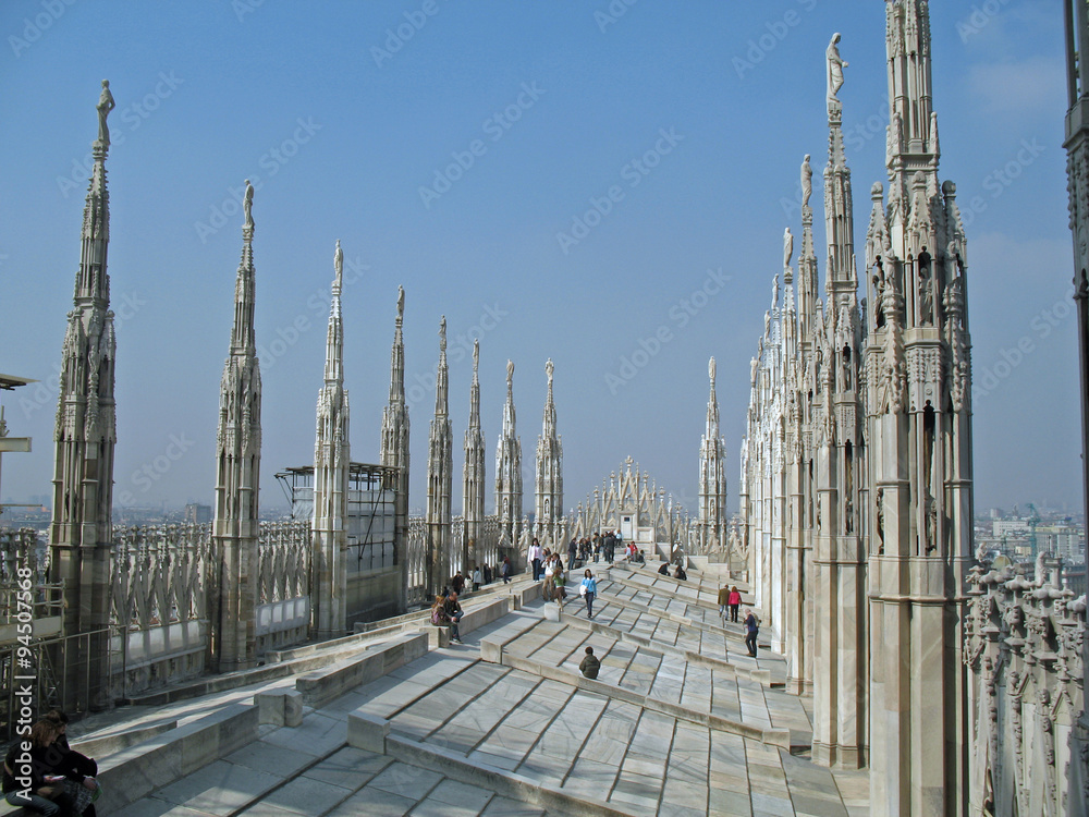Milan, sur le toit de la cathédrale, Italie