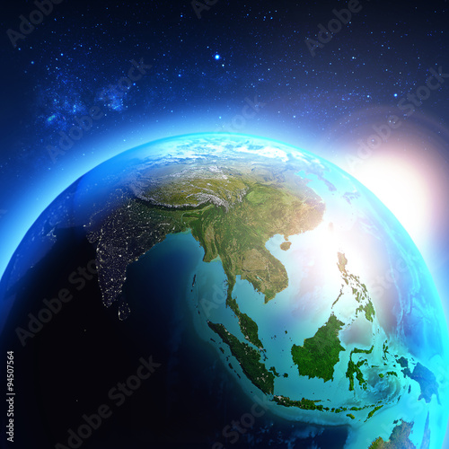 Asia seen from space   Elements of this image furnished by NASA.  