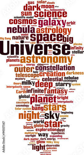 Universe word cloud concept. Vector illustration